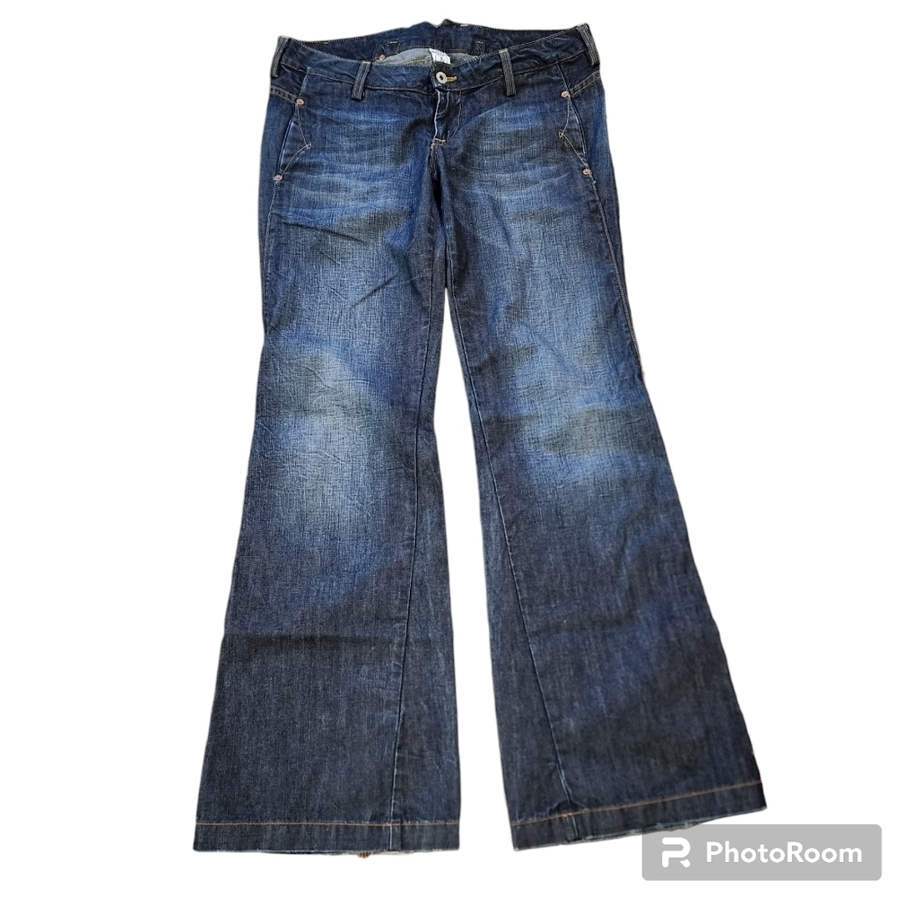 🍀lucky Brand Brass Knuckle pant -flare wide leg Jeans by Gene Montesano